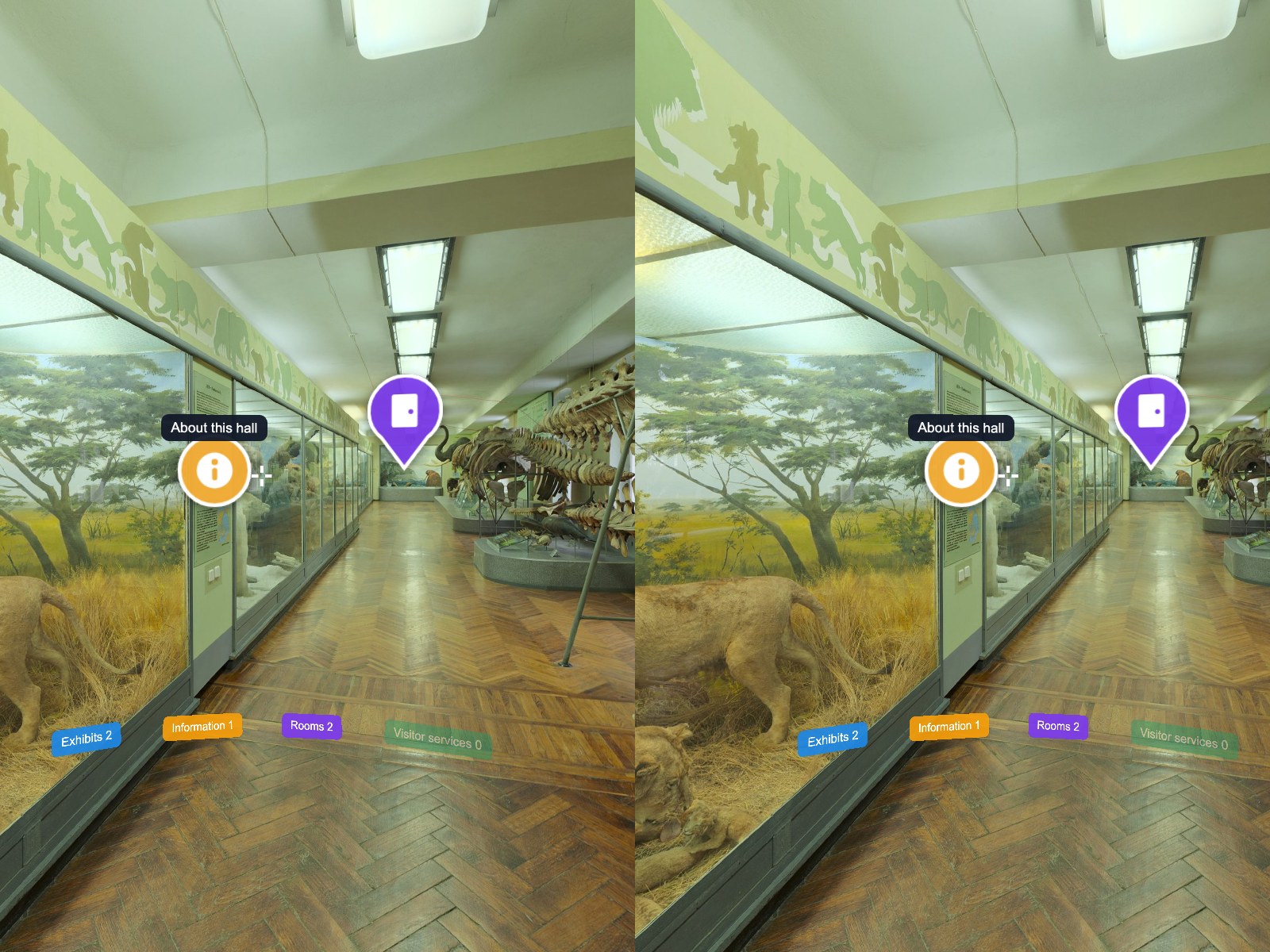 The same markers in VR